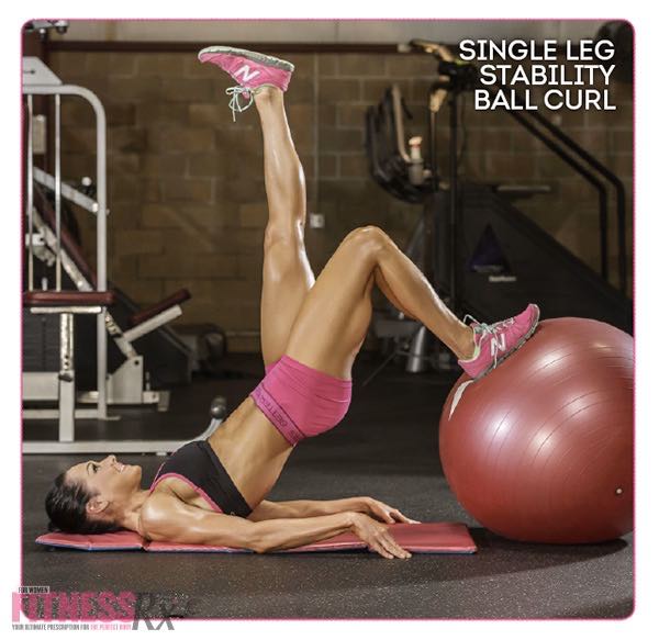 SINGLE-LEG STABILITY BALL CURL