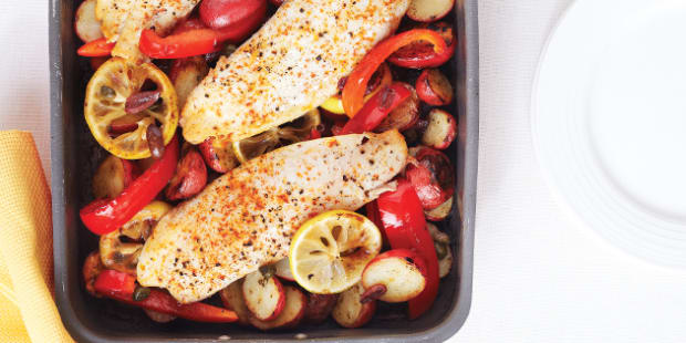 Roasted Tilapia with Baby Potatoes