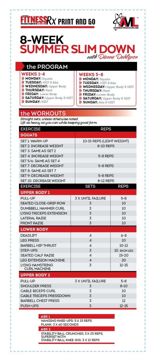 8 WEEK SUMMER SLIM DOWN WORKOUT