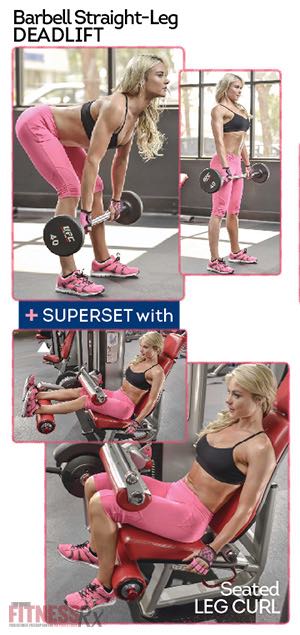 Flat Abs and Shapely, Sexy Legs - With Prague Bikini Champion Vladka Krasova - Barbell Straight-leg Deadlift