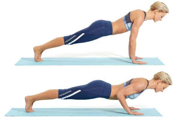 yoga moves toned tummy Chaturanga-to-plank