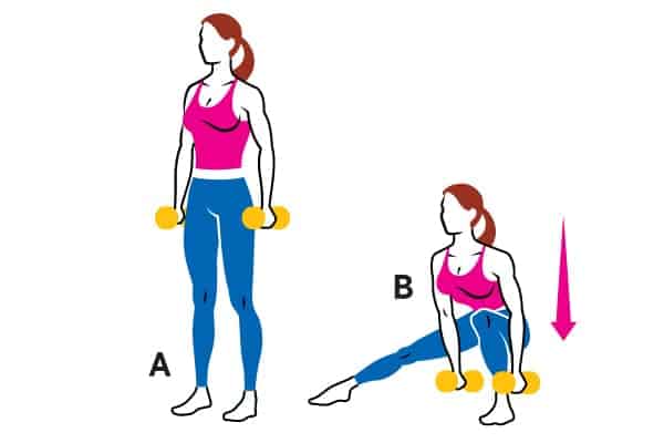 Alternating-lateral-lunge strength leg workout