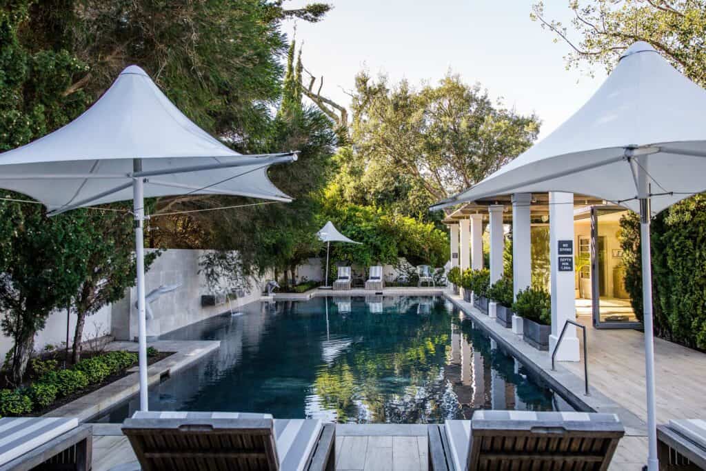 hotel pool at Steenberg Spa