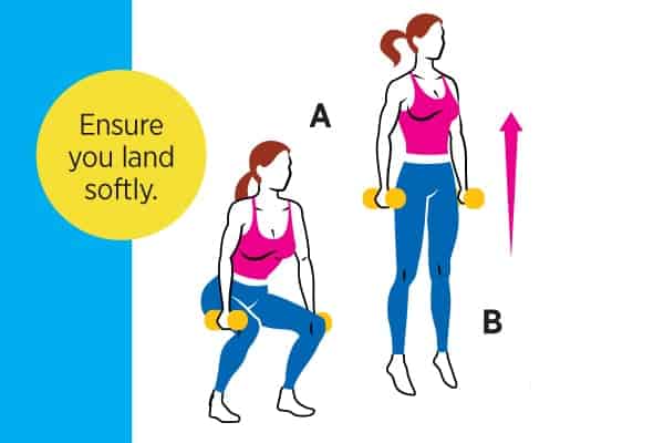 Squat-jump strength leg workout