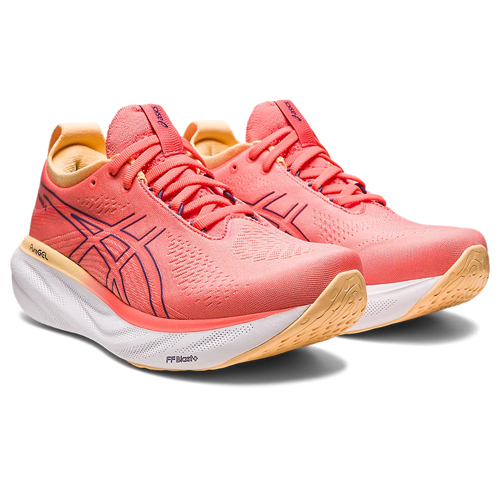 asics running shoes on white background