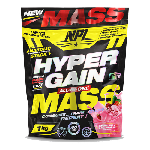 npl hyper gain strawberry on white background