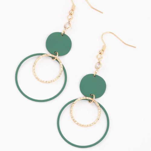 green disc earrings