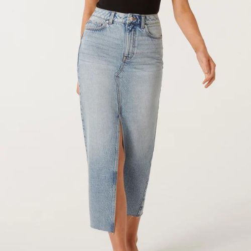 denim maxi skirt to style this season's denims