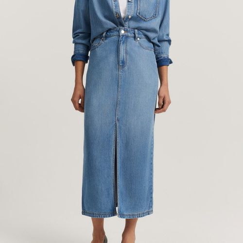 denim maxi skirt