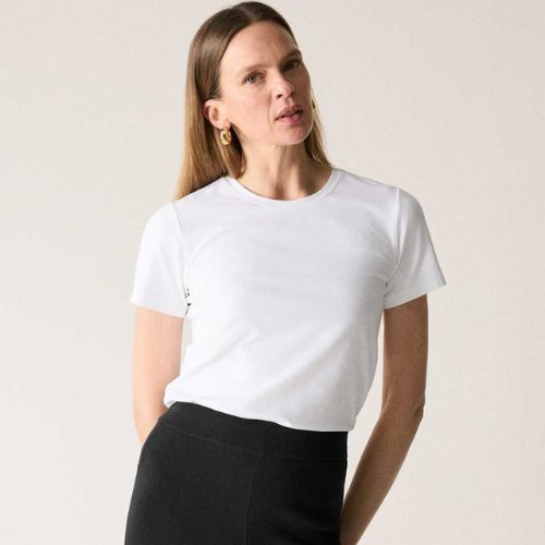 white t-shirt to style this season's denims
