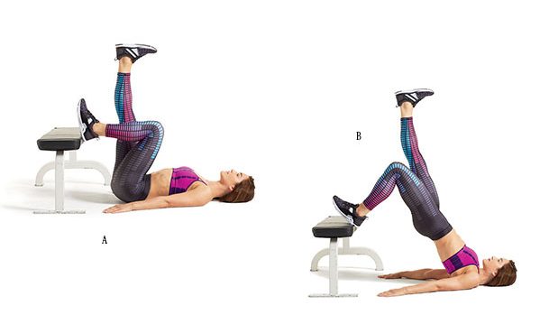 Single-Leg Hip Thrust demonstrated by fitness model for bodyweight home workout