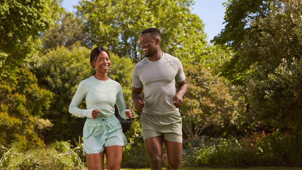 couple running outdoors