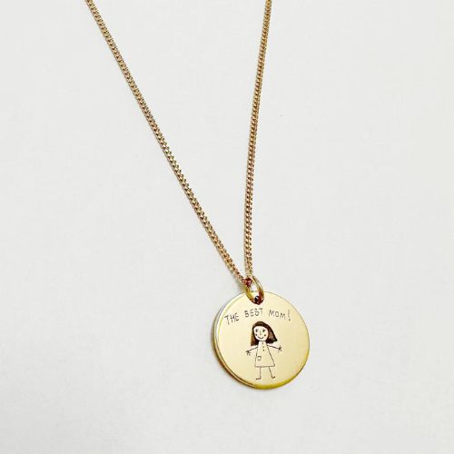 Meraki Gold Children's Drawing Disc Necklace