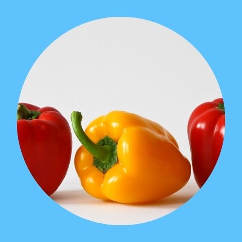 red and yellow bell peppers which contain vitamin C to help avoid cold and boost immune system