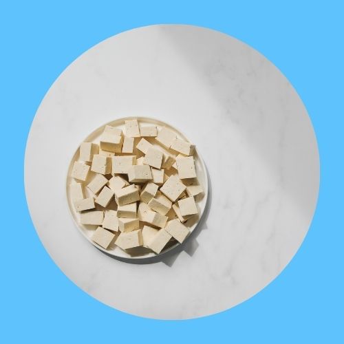 bowl of tofu which contains iron to ward off colds and flu and boost immunity