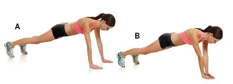 scalable HIIT workout prone hand touch