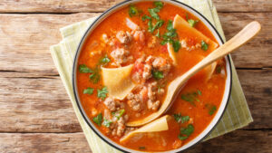 Meaty Lasagne Soup winter soup recipes
