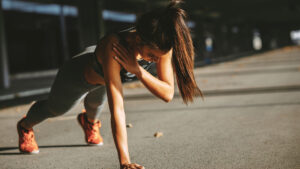 woman doing scalable HIIT workout
