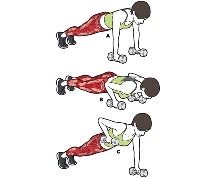 push-up-row