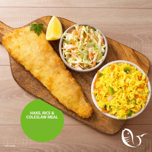 healthy restaurant meal options fishaways hake rice and slaw salad
