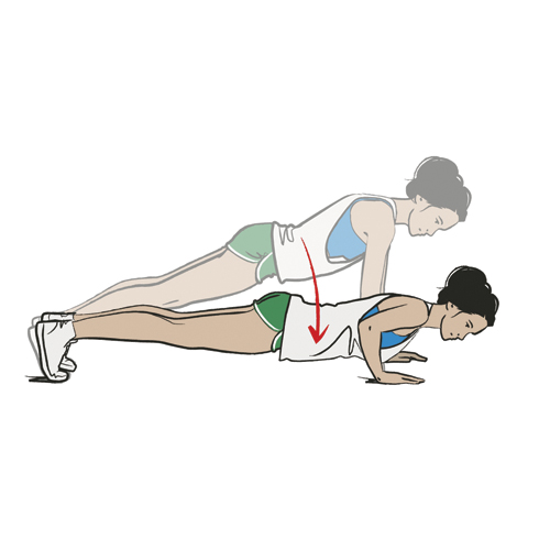 illustration of woman doing a pushup