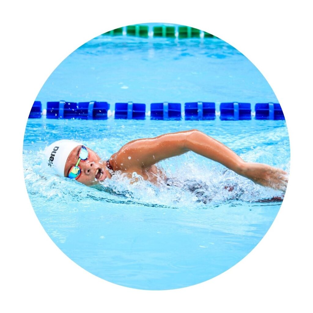 Woman swimming in a pool