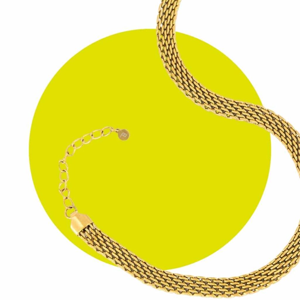 Burnt Mesh Chain Necklace