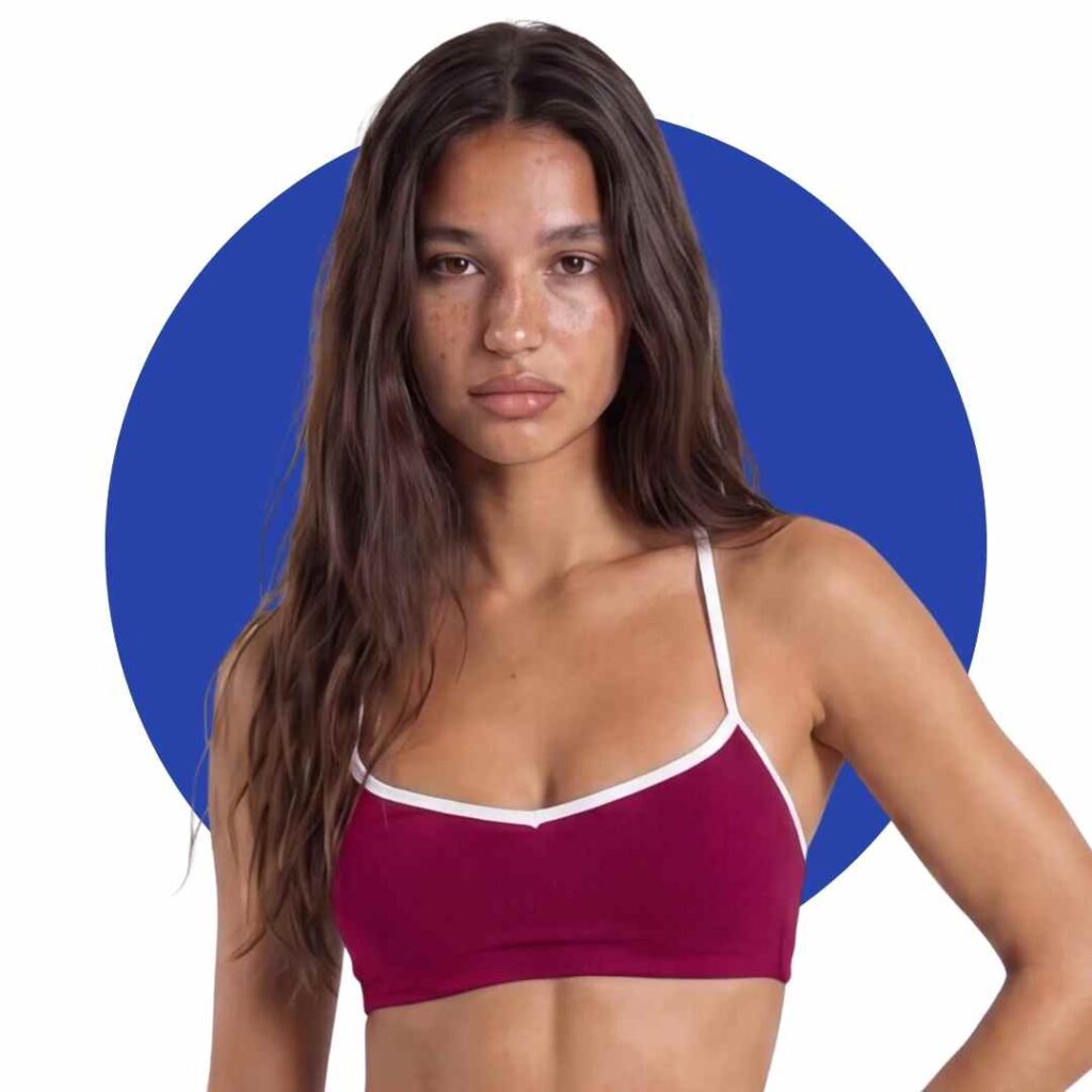 House Of Play Sweetheart-Neck Sports Bra In Cherry