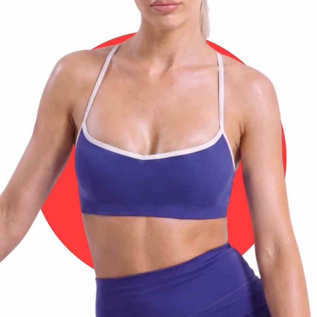 House Of Play Sweetheart-Neck Sports Bra In Navy