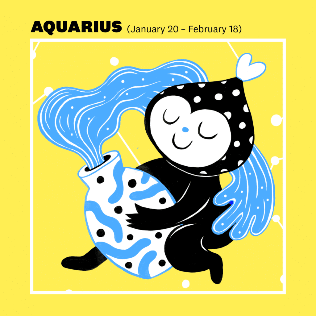 Aquarius zodiac or horososcope illustration