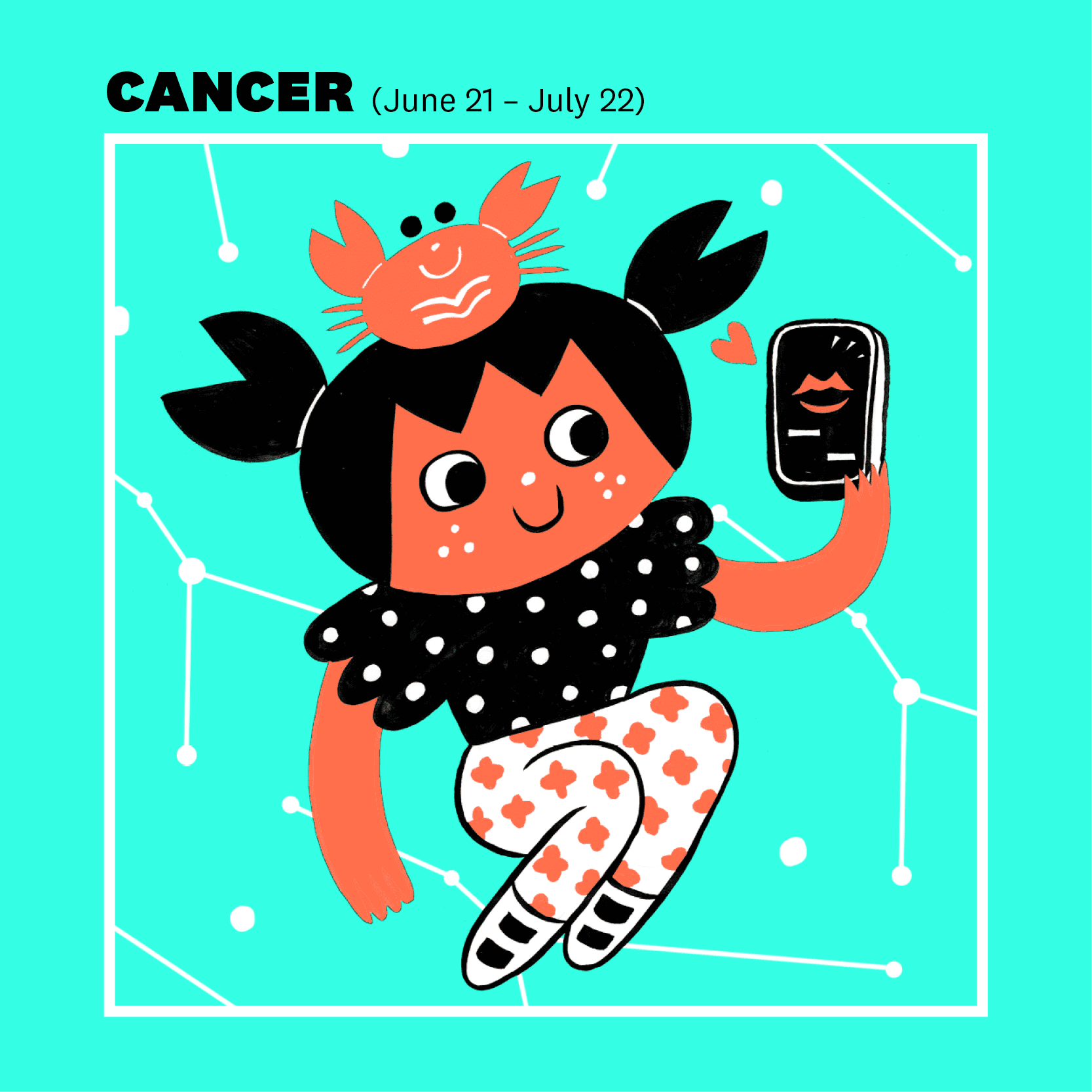 Cancer zodiac or horososcope illustration