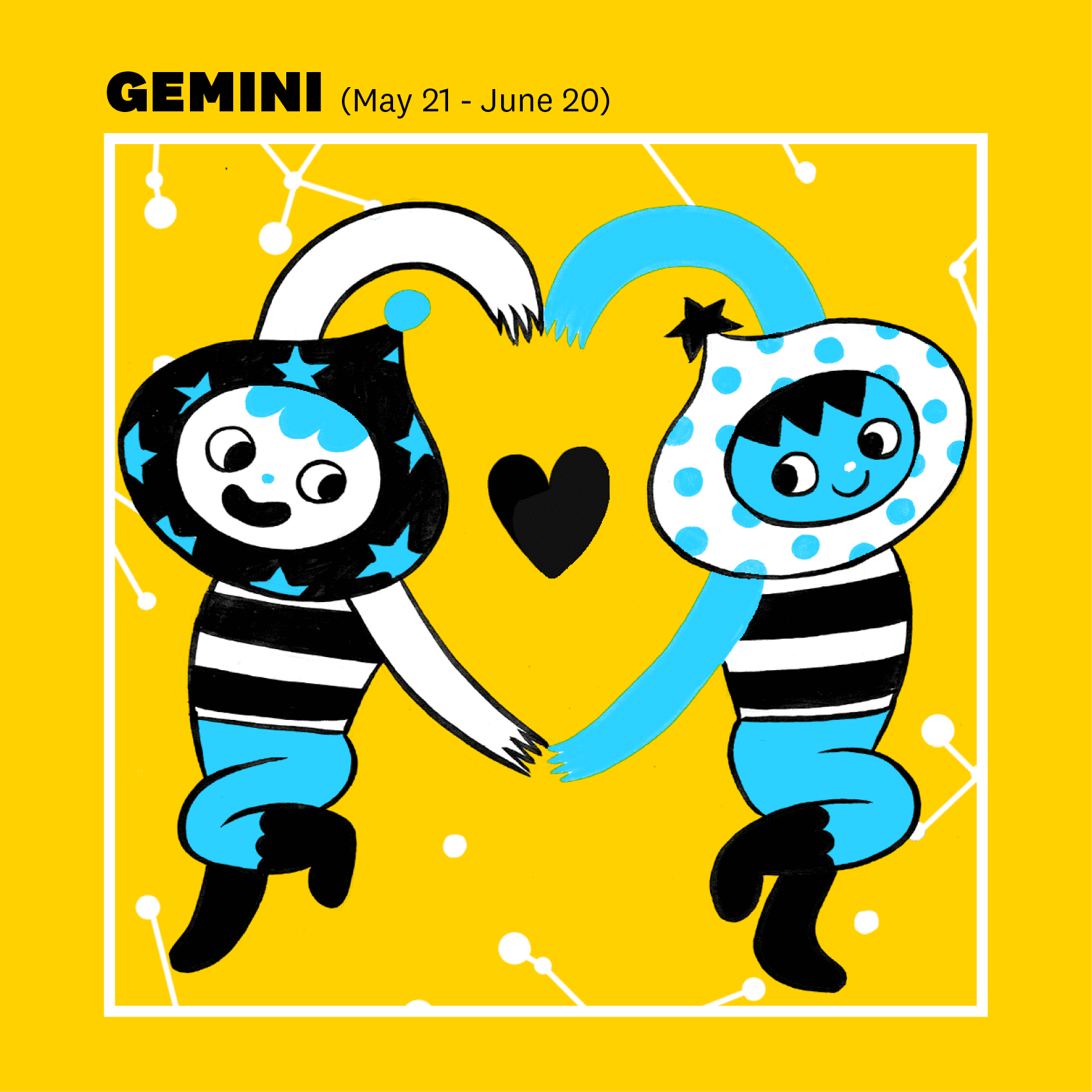Gemini zodiac or horososcope illustration